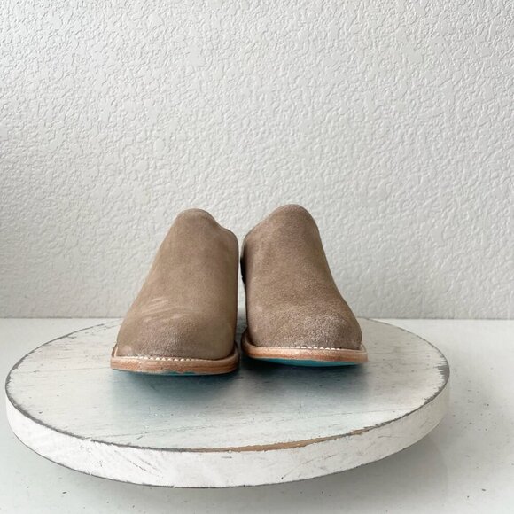 Lane Plain Jane Mule Womens 6.5 Latte Suede Cowboy Boots Western Slip On Short - Picture 5 of 10